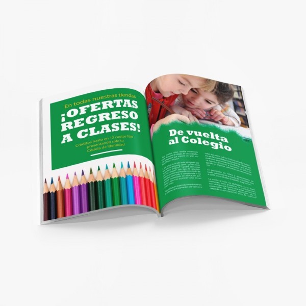 Revista formato A5 cerrada impresa a color