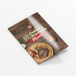 Carta de menú díptico laminado
