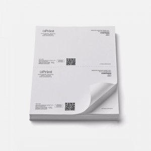 Hoja A4 perforada para facturas oficiales impresión en negro
