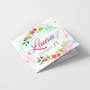 Invitación plegada de formato cuadrado