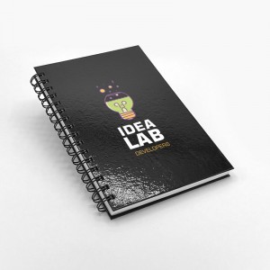 Cuadernos tapa dura con anillado metálico doble