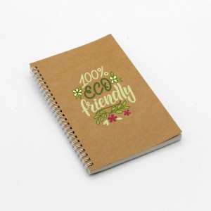 Cuaderno ecológico con anillado negro impreso en negro